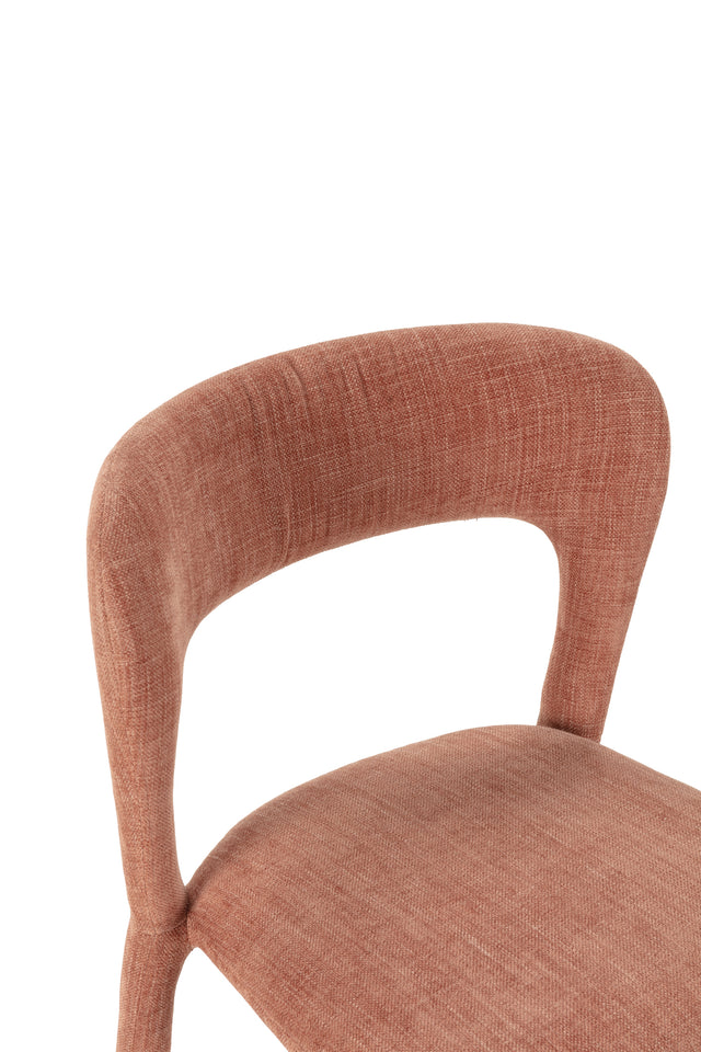 Silla de comedor Lilia Teja, vista lateral derecha desde otro ángulo