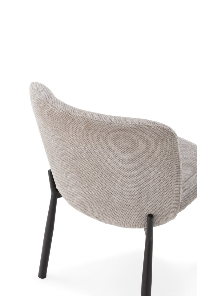 Silla Tapizada Ginny Gris, vista lateral