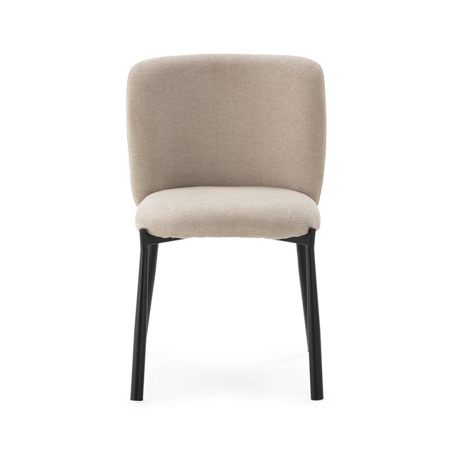 Silla Tapizada Ginny Beige, vista lateral