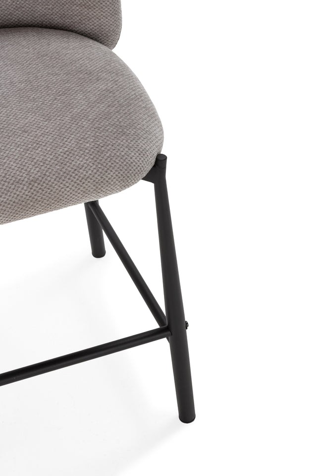 Taburete Alto Ginny Gris, vista lateral