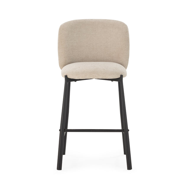 Taburete Alto Ginny Beige, vista lateral