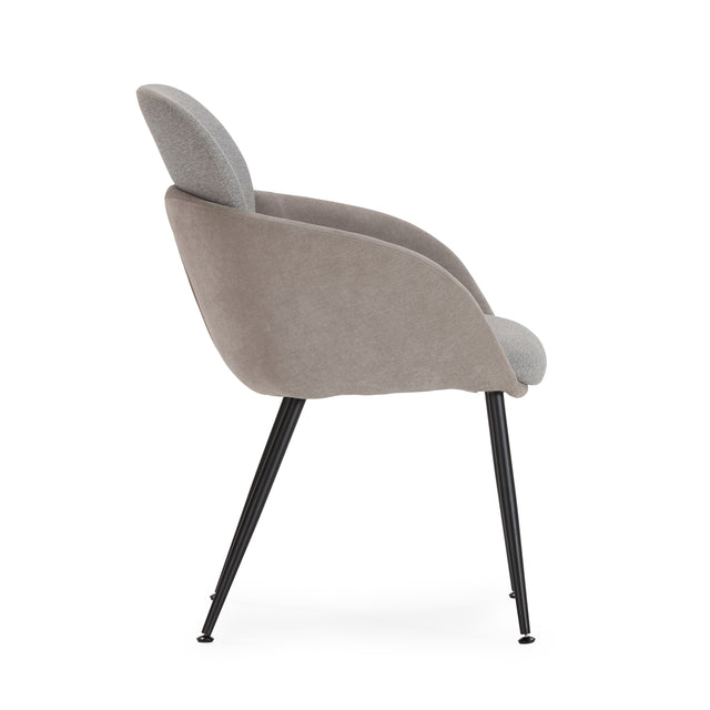 Sillón Nure Gris, vista lateral izquierda desde otro ángulo