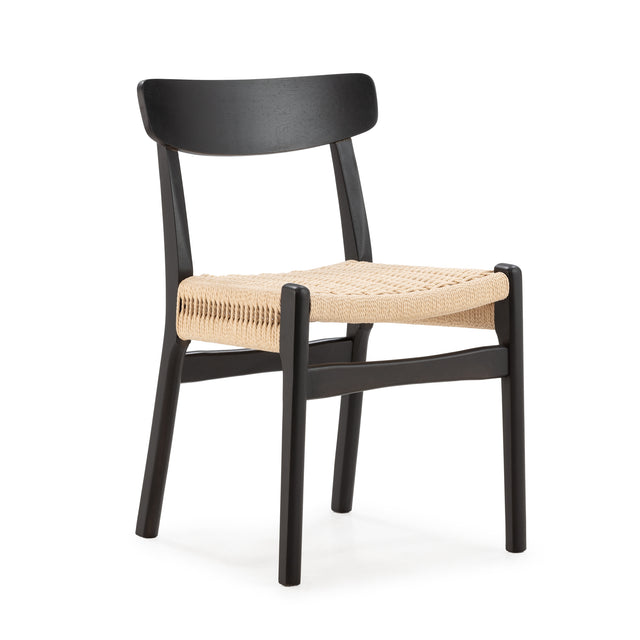 Silla de comedor Biel Negro, vista lateral izquierda