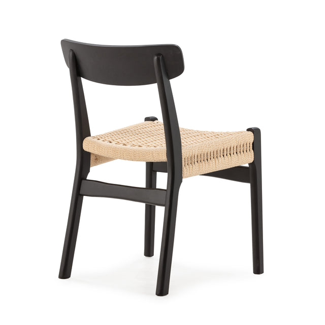 Silla de comedor Biel Negro, detalle del diseño