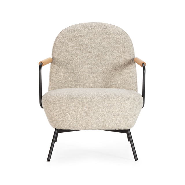 Sillón Regi Beige y patas negras, vista frontal