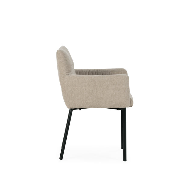 Sillón Naomi Beige, vista lateral izquierda desde otro ángulo