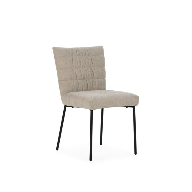 Silla de comedor Naomi Beige, vista lateral izquierda
