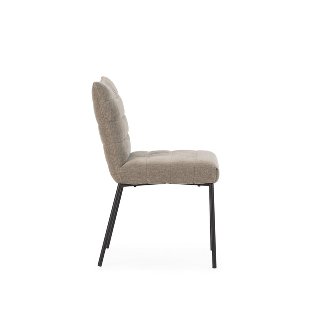 Silla de comedor Naomi Moca, vista lateral izquierda