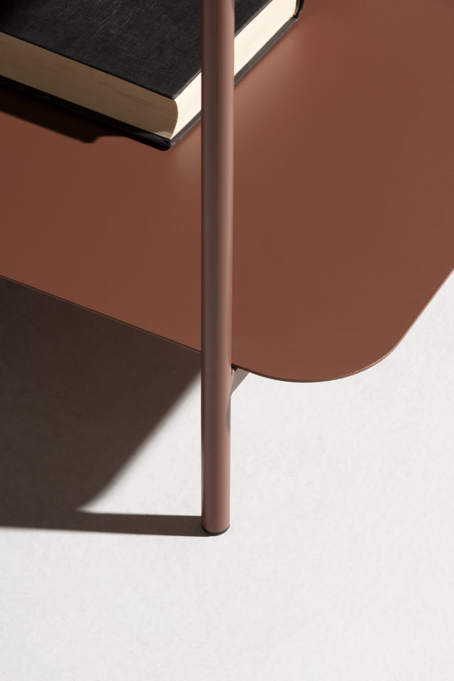 Mesa de centro Beatrix 73,4 cm Terracota, vista lateral derecha desde otro ángulo