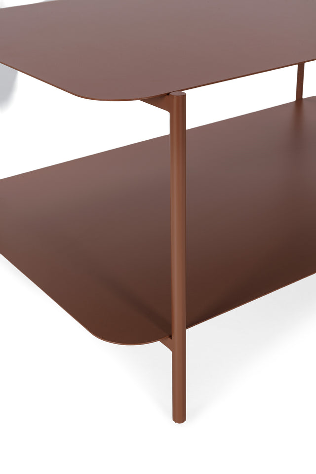 Mesa de centro rectangular Beatrix 90 cm Terracota, vista lateral derecha desde otro ángulo