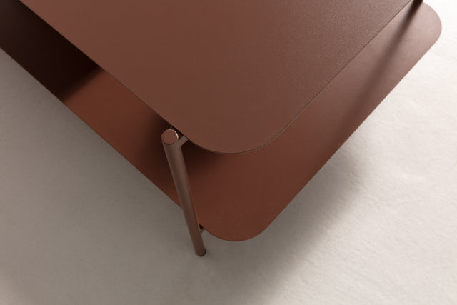 Mesa de centro rectangular Beatrix 90 cm Terracota, vista lateral derecha