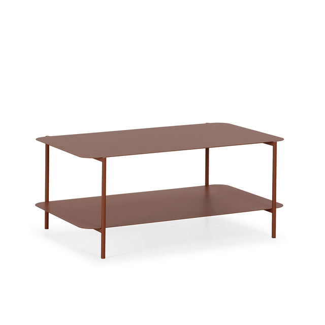 Mesa de centro rectangular Beatrix 90 cm Terracota, vista lateral izquierda desde otro ángulo