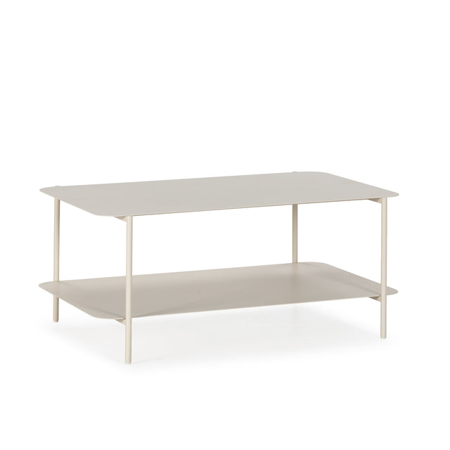 Mesa de centro rectangular Beatrix 90 cm Crema, vista lateral izquierda desde otro ángulo