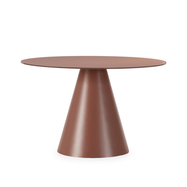Mesa de comedor redonda Vida 120 cm Terracota pie terracota, vista frontal