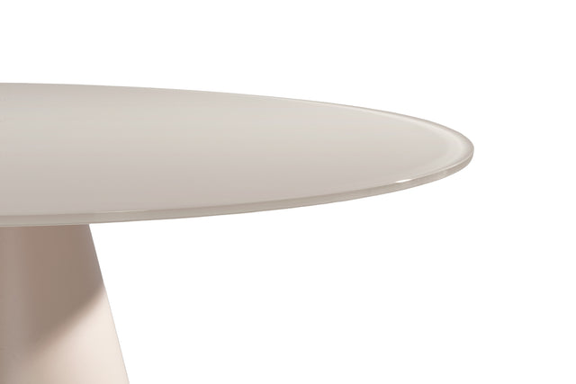 Mesa de comedor redonda Vida 120 cm Crema pie crema, vista lateral derecha