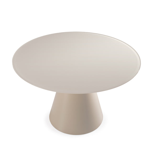 Mesa de comedor redonda Vida 120 cm Crema pie crema, detalle del diseño