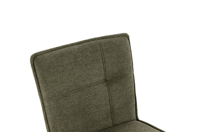 Silla de comedor Vesta Verde, vista lateral derecha desde otro ángulo