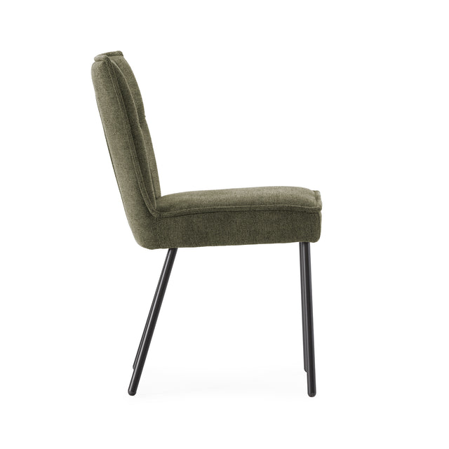 Silla de comedor Vesta Verde, vista lateral izquierda