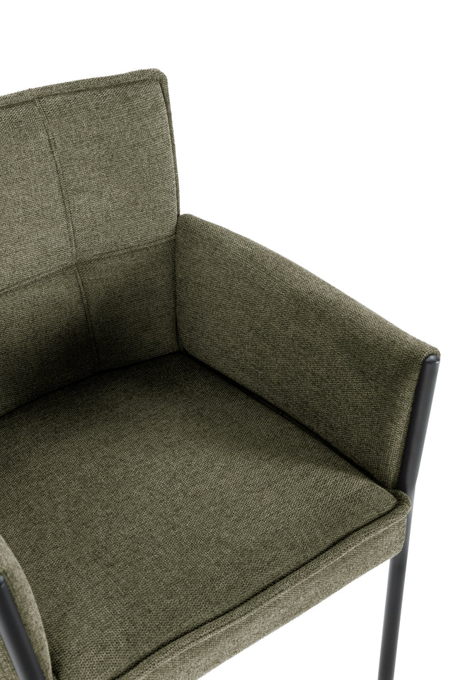 Sillón Vesta Verde, vista lateral derecha desde otro ángulo