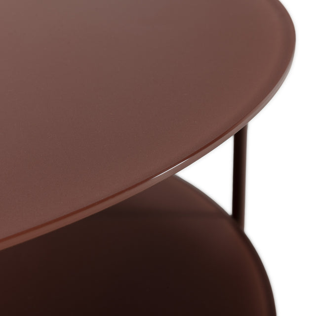 Mesa de centro redonda Davi 80 cm Terracota, vista lateral derecha
