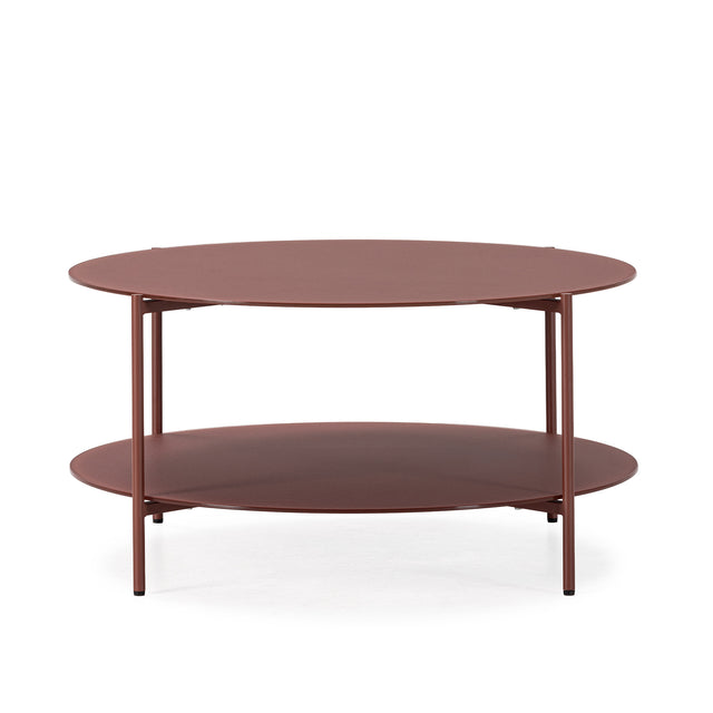 Mesa de centro redonda Davi 80 cm Terracota, vista frontal