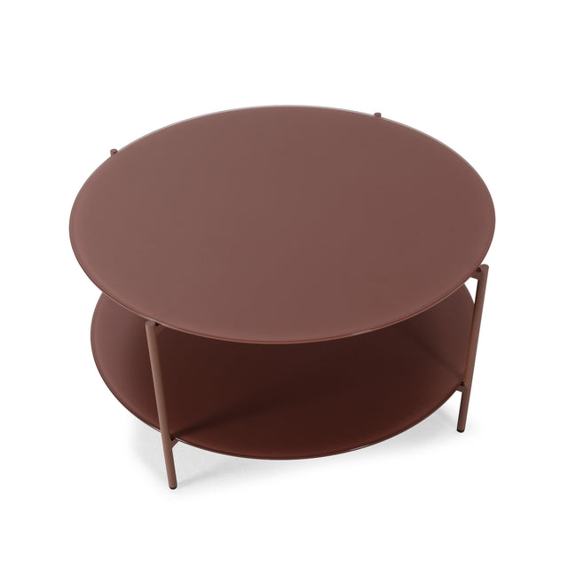 Mesa de centro redonda Davi 80 cm Terracota, detalle del diseño