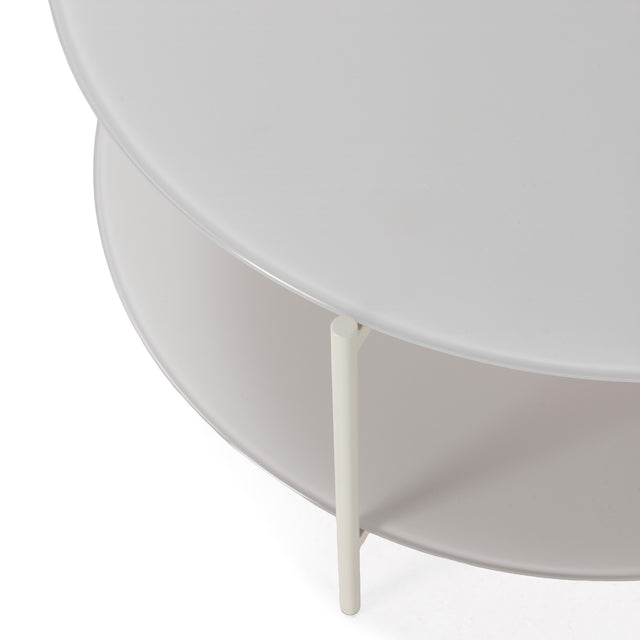 Mesa de centro redonda Davi 80 cm Crema, vista lateral derecha