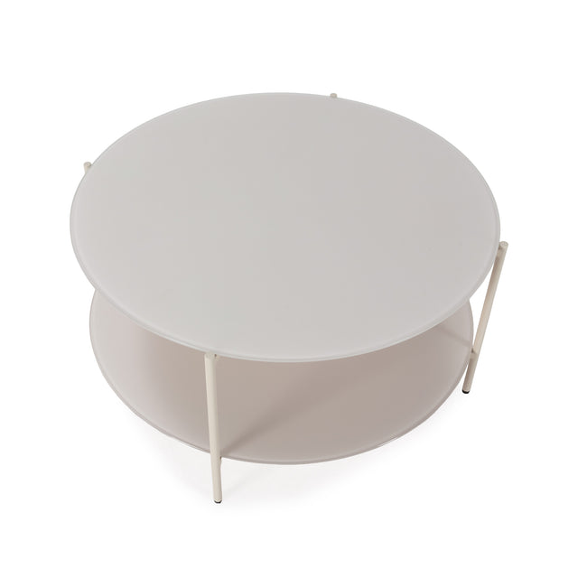 Mesa de centro redonda Davi 80 cm Crema, detalle del diseño