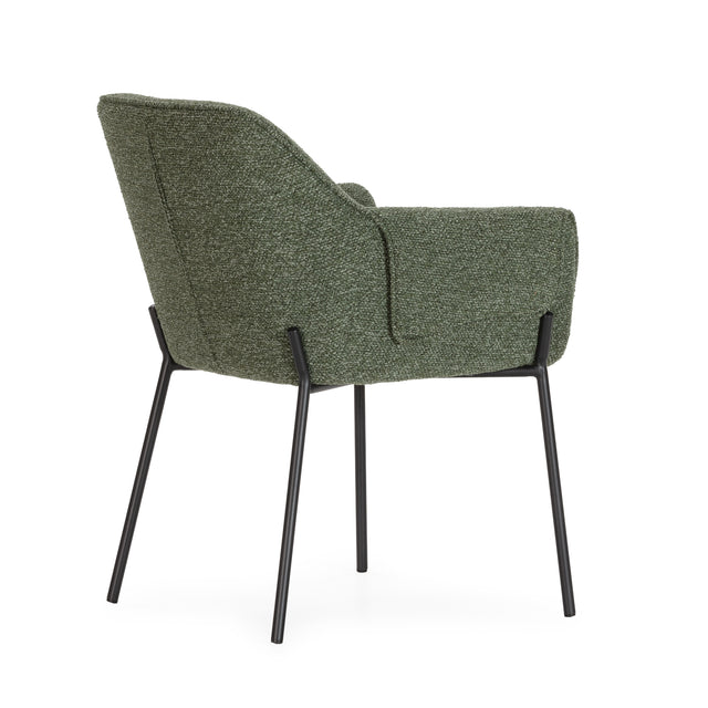 Sillón Suma Verde y patas negras, detalle del diseño