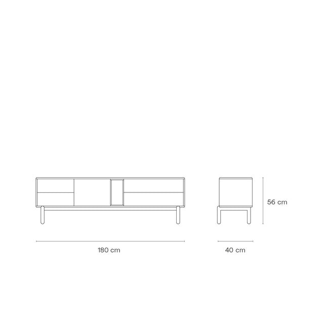 Mueble TV Corvo 180 Crema con acabado crema en ambiente de estilo nórdico