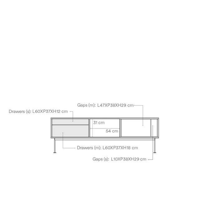 Mueble tv Yoko roble 180cm Teulat