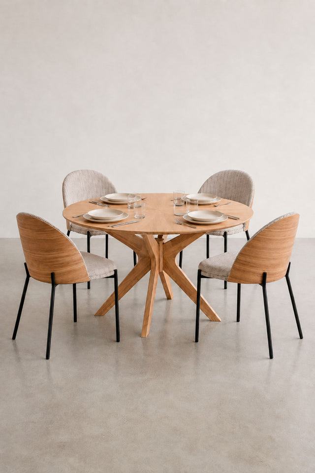 Pack de 4 sillas de comedor Casandra taupe