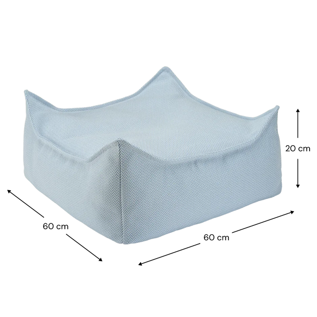 Mueble Puf de Exterior Cuadrado Azul Impermeable en ambiente para exterior de estilo nórdico