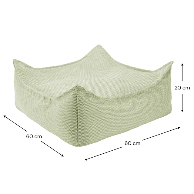 Mueble Puf de Exterior Cuadrado Verde Impermeable con acabado verde en ambiente para exterior de estilo nórdico
