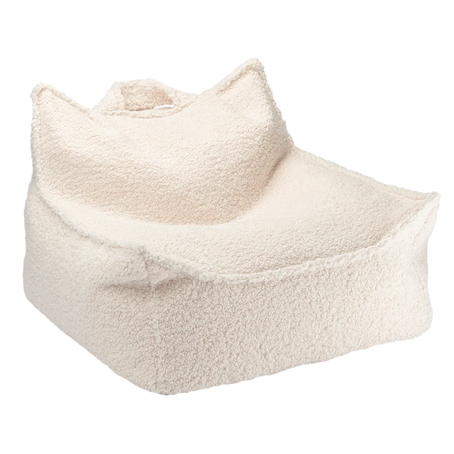 Silla Puf Infantil Silla de Borreguillo Blanco Crema con acabado blanco, acabado crema vista principal de estilo nórdico