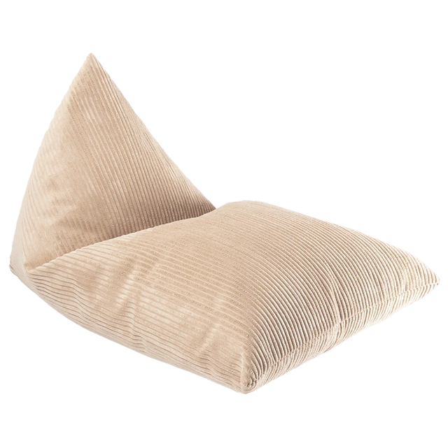 Mueble Puf Tumbona de Pana Beige con acabado beige vista principal de estilo nórdico