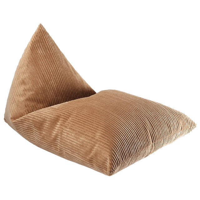 Mueble Puf Tumbona de Pana Marrón vista principal de estilo nórdico