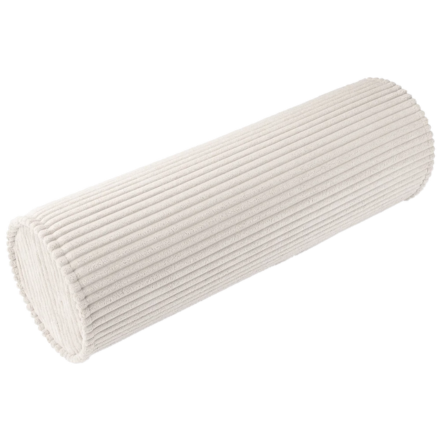 Mueble Cojín Cilindro de Pana Blanca Crema con acabado crema vista principal de estilo nórdico