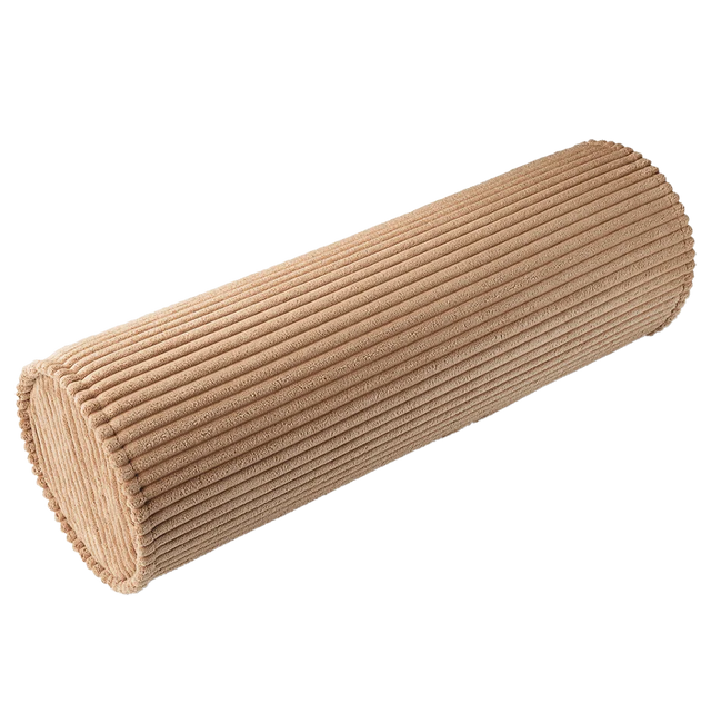Mueble Cojín Cilindro de Pana Marrón vista principal de estilo nórdico