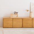 Mueble TV Penxat 240 Natural - 6 puertas con roble natural detalle para salón de estilo nórdico