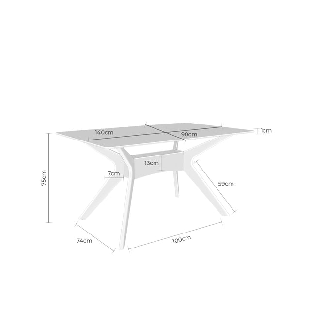 Mesa de Comedor Della Roble y Vidrio | detalle de materiales | Somcasa Vlc | 00MS208844 | imagen 7