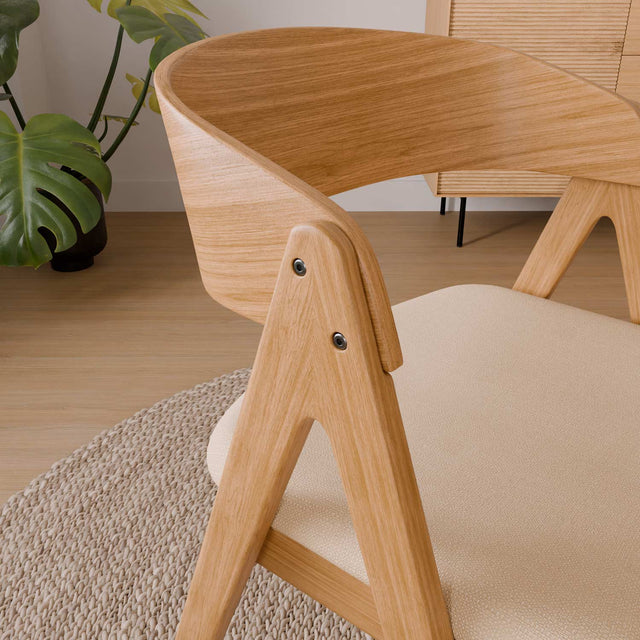 Silla Rina Beige con Patas de madera | detalle de acabado | Somcasa Vlc | 00SL102525 | imagen 5