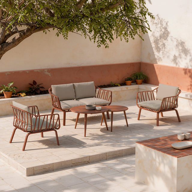 Set Mikonos Sofá, Sillones y Mesa de centro Terracota de Somcasa Vlc