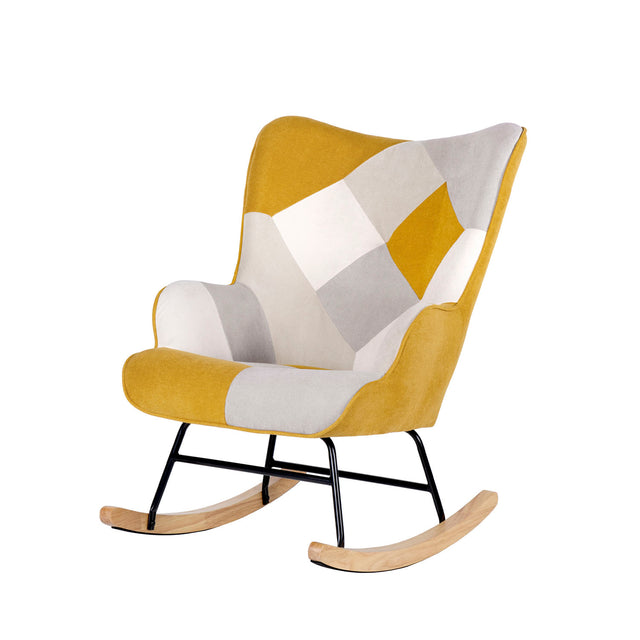 Mecedora Denver Patchwork Mostaza de Somcasa Vlc - imagen 8