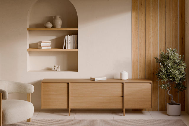 Mueble TV Ptas Pacific Roble | detalle de acabado | Somcasa Vlc | 00MB522407 | imagen 5