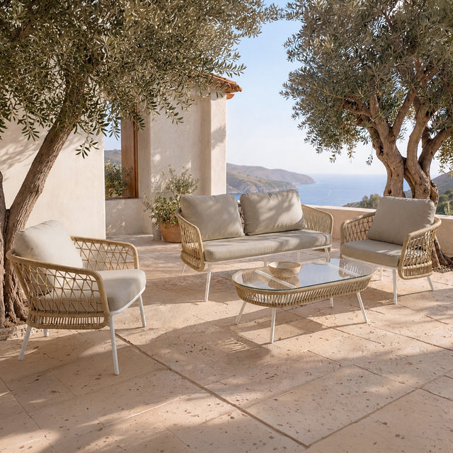 Set Odesa Sofá, Sillones y Mesa de centro Blanco de Somcasa Vlc