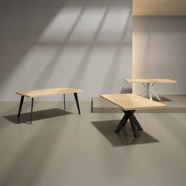 Mesa de Comedor Elaine Fija Roble y Metal | vista lateral | Somcasa Vlc | 00MS216014 | imagen 4
