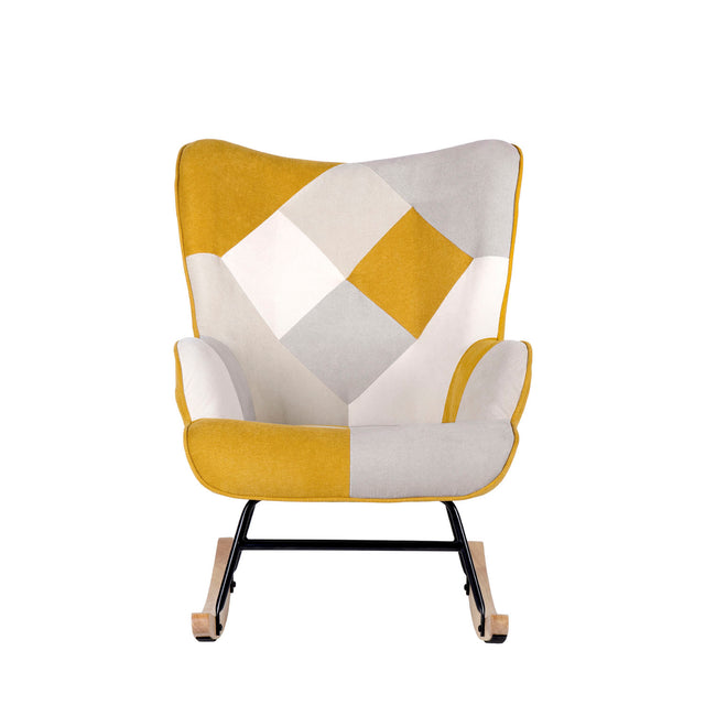 Mecedora Denver Patchwork Mostaza de Somcasa Vlc - imagen 3