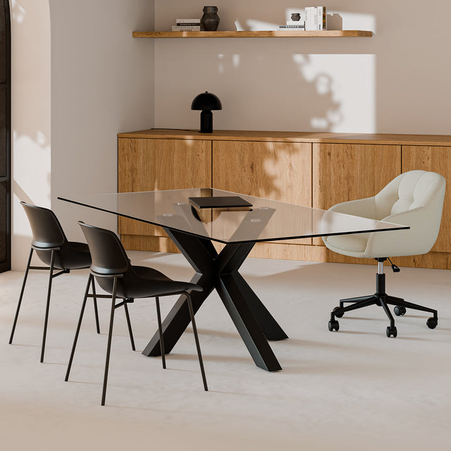 Mesa de Comedor Demi Metal y Vidrio | vista principal | Somcasa Vlc | 00MS209407