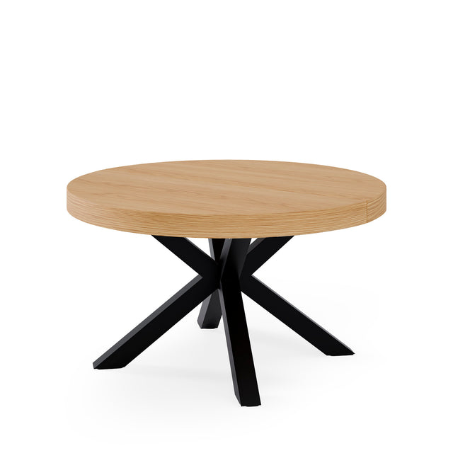 Mesa Mildred 120 cm Redonda Extensible Roble/Negro de Somcasa Vlc - imagen 7